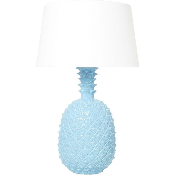 Image 1 of Blaue Ananaslampe aus Keramik von Tommaso Barbi, Italien 1970