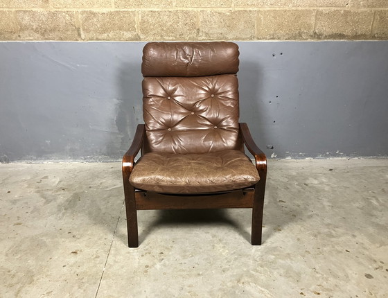 Image 1 of Dänischer Design-Liegestuhl Leder