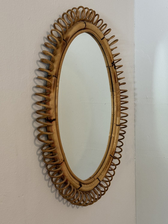 Image 1 of Vintage Italienisch Rattan Spiegel 1960'S