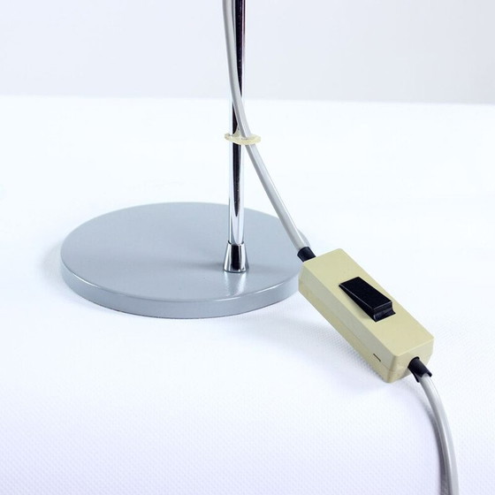 Image 1 of Vintage Tischlampe in Chrom und grauem Metall von Josef Hurka für Napako 1960s