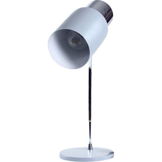 Image 1 of Vintage Tischlampe in Chrom und grauem Metall von Josef Hurka für Napako 1960s