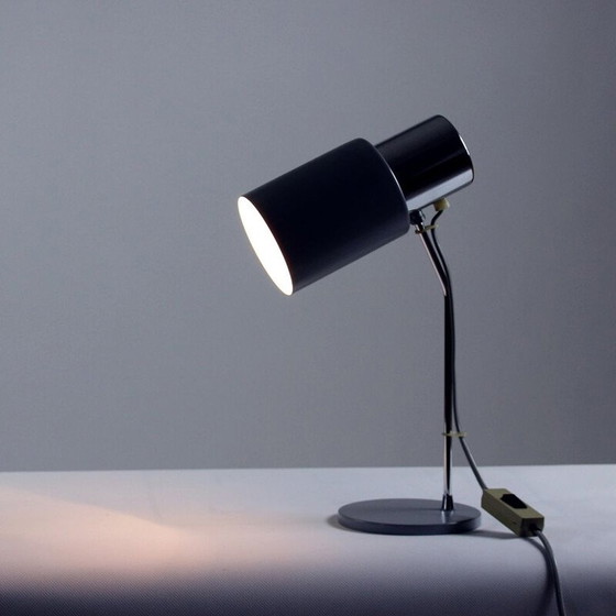 Image 1 of Vintage Tischlampe in Chrom und grauem Metall von Josef Hurka für Napako 1960s