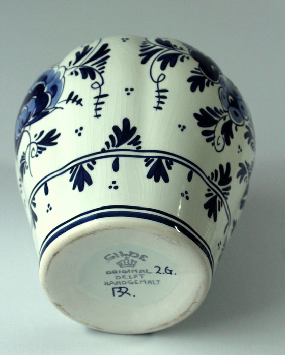 Image 1 of 2 Delft Vasen Mit Deckel Als Set, Handgemalt, Vintage