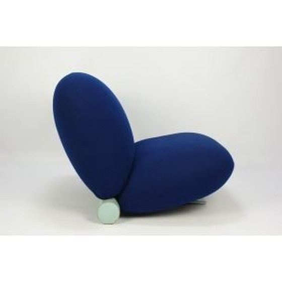 Image 1 of Vintage 200 Lounge Chair für Artifort in blauem Stoff und Holz 1980