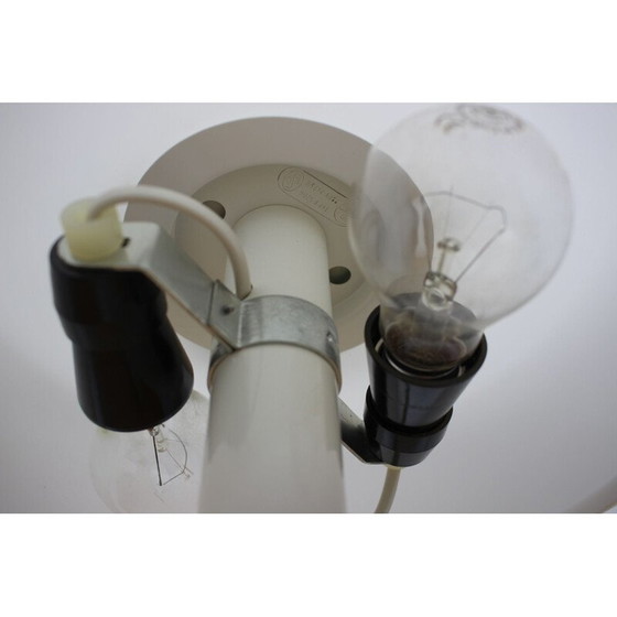 Image 1 of Tischlampe aus weißem Glas und Metall von Napako, Tschechoslowakei 1960