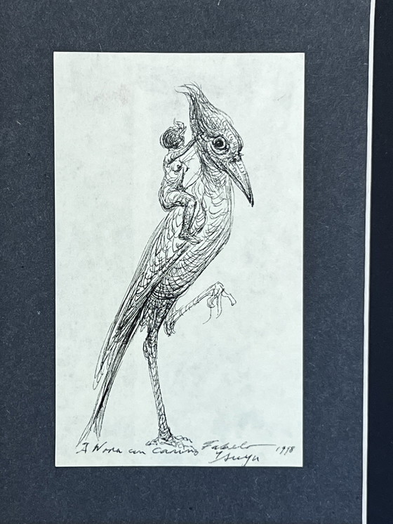 Image 1 of Roberto Fabelo, Kuba, signierte Original-Tuschezeichnung von 1998,