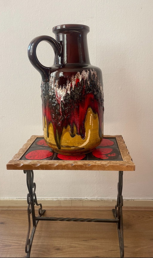 Große mehrfarbige Vase von Scheurich, 1970er Jahre