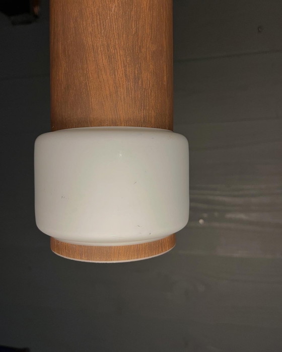 Image 1 of Vintage Mid Century Opalglas Pendelleuchte