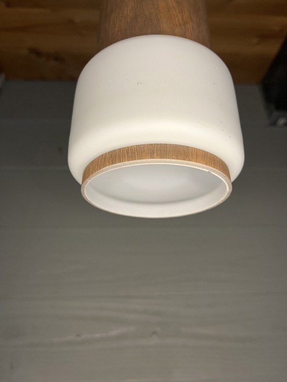 Image 1 of Vintage Mid Century Opalglas Pendelleuchte