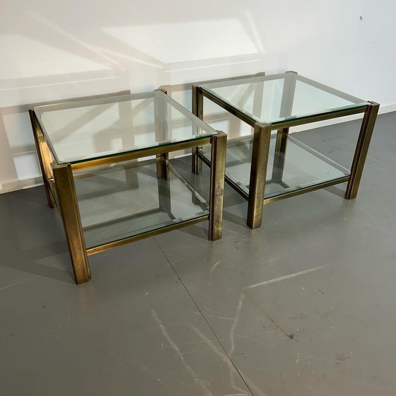 Image 1 of Beistelltisch-Set aus Bronze '1990'