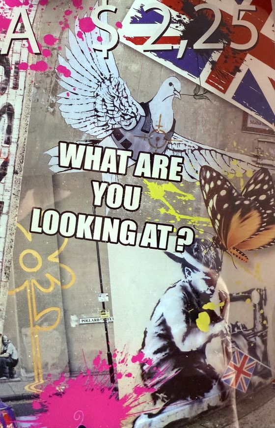 Image 1 of Ad Van Hassel: "Luxus-Kunstbriefmarke, Hommage an Banksy (Ii)".