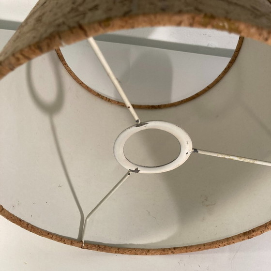 Image 1 of Mid-Century Deutsche Kork und Glas Tischlampe