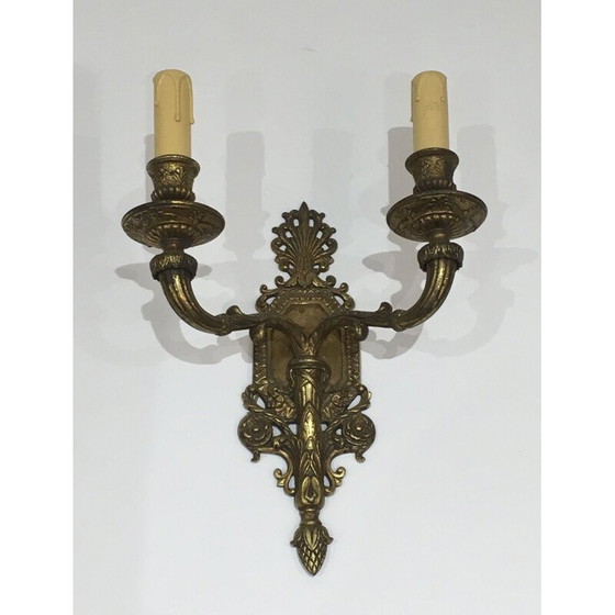 Image 1 of Paar Pendelleuchten aus Bronze, 1920