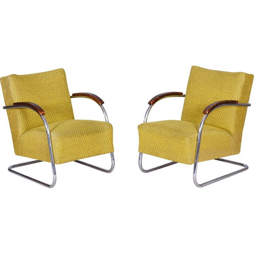 Paar Vintage-Sessel von Mücke Melder, Tschechoslowakei 1930
