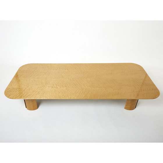 Image 1 of Vintage Couchtisch aus Ahorn und Messing von Giovanni Offredi für Saporiti, 1980