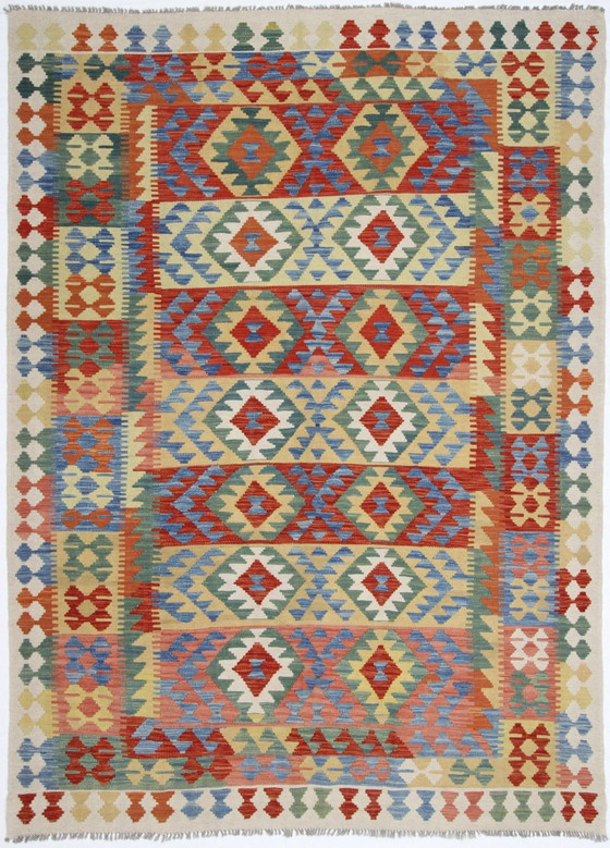 Image 1 of Original Old Style Kelim Afghan 249 X 182 Cm Top Zustand