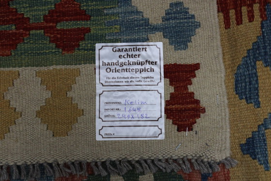 Image 1 of Original Old Style Kelim Afghan 249 X 182 Cm Top Zustand