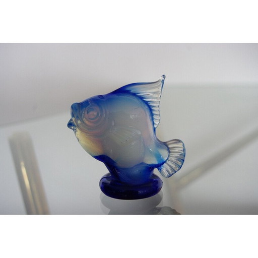 Vintage Fisch aus opalisierendem Glas von Seguso 1950er Jahre