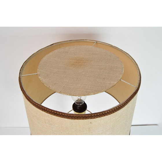 Image 1 of Mid-Century Tischlampe aus Stoff und Holz, Tschechoslowakei 1960er Jahre