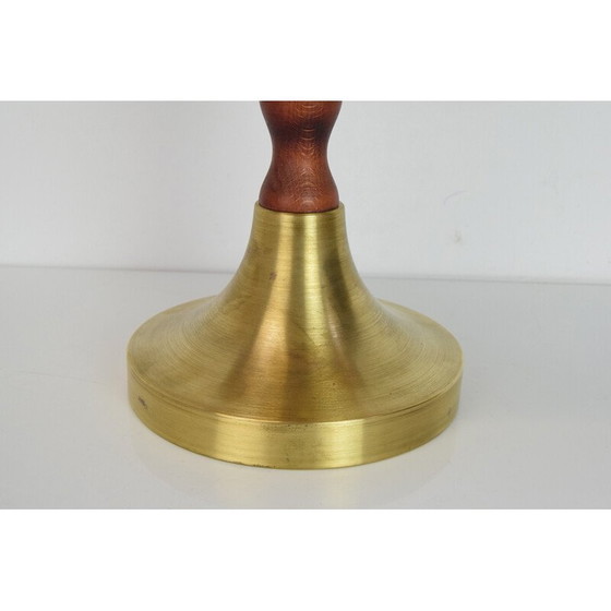 Image 1 of Mid-Century Tischlampe aus Stoff und Holz, Tschechoslowakei 1960er Jahre