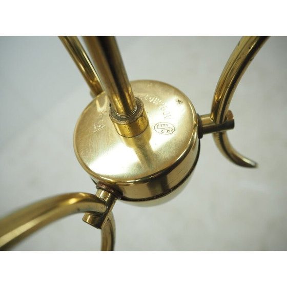 Image 1 of Vintage-Kronleuchter aus Messing und Glas, Tschechoslowakei 1960