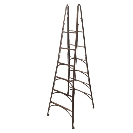 Alte französische Industrieleiter aus Metall, Anfang 20.