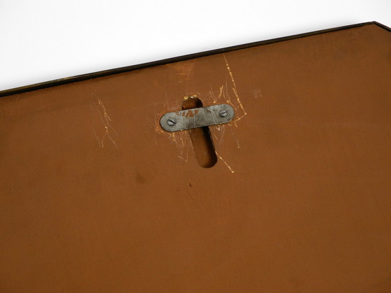 Image 1 of Großer ungewöhnlicher italienischer Mid Century Modern Achteckiger Wandspiegel aus Messing mit einer leichten schönen Patina