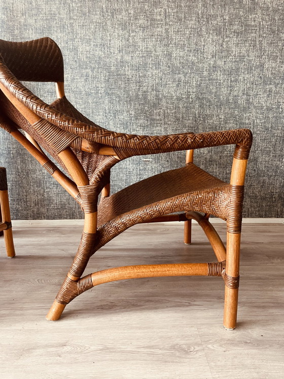 Image 1 of Vintage Lounge Chair und Fußhocker von Yuzuru Yamakawa