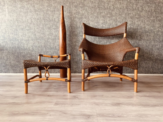 Image 1 of Vintage Lounge Chair und Fußhocker von Yuzuru Yamakawa