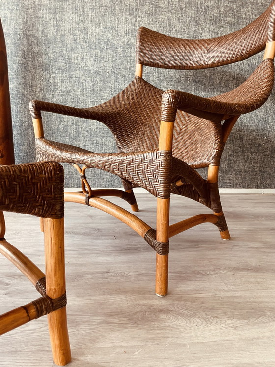 Image 1 of Vintage Lounge Chair und Fußhocker von Yuzuru Yamakawa