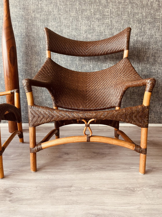 Image 1 of Vintage Lounge Chair und Fußhocker von Yuzuru Yamakawa