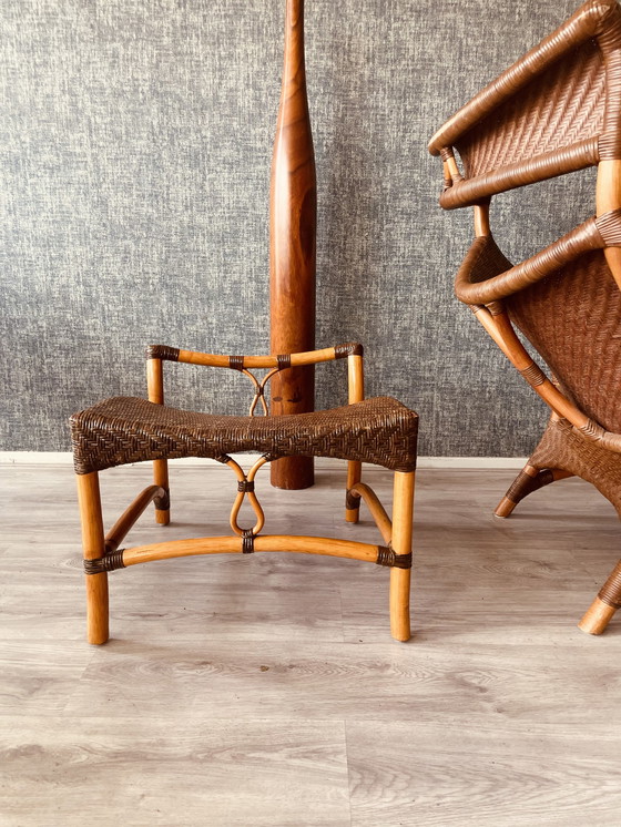 Image 1 of Vintage Lounge Chair und Fußhocker von Yuzuru Yamakawa