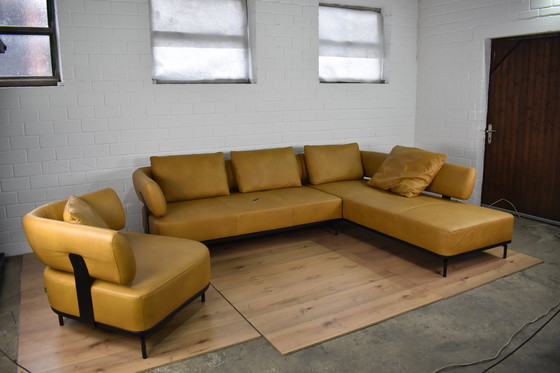 Image 1 of Ledersofa Mit Sessel Und Schlaffunktion Ledercouch Lederecksofa Sofa Couch Ecksofa Schlafsofa 