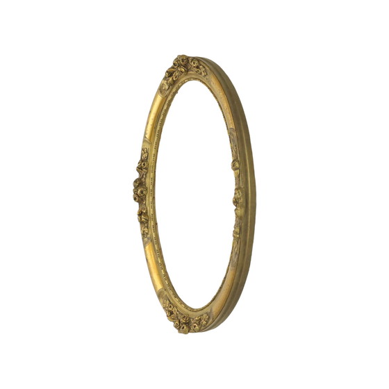 Image 1 of Oval Gold Holzrahmen Rosen