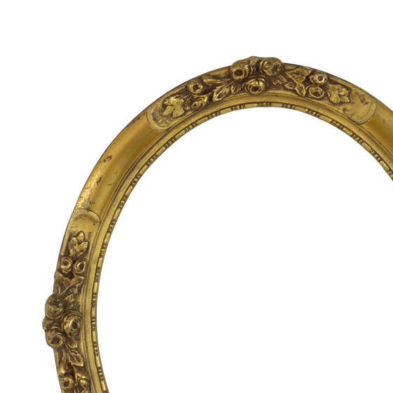 Image 1 of Oval Gold Holzrahmen Rosen