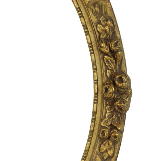 Image 1 of Oval Gold Holzrahmen Rosen