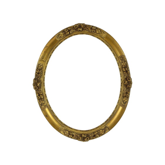 Image 1 of Oval Gold Holzrahmen Rosen