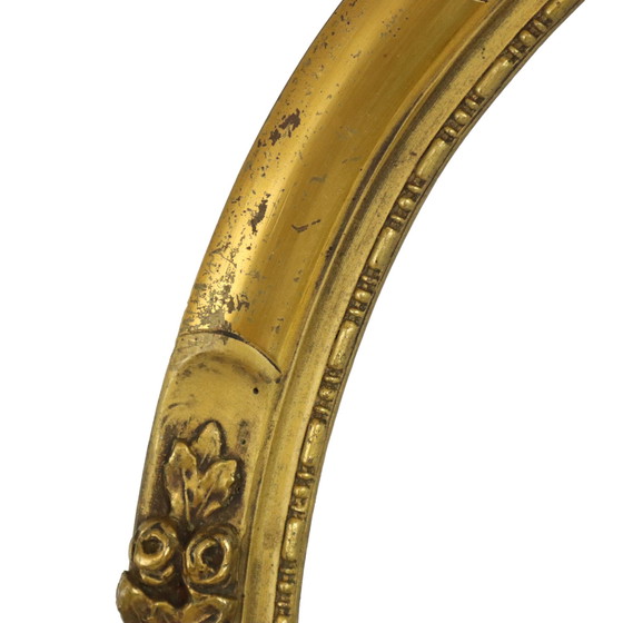 Image 1 of Oval Gold Holzrahmen Rosen