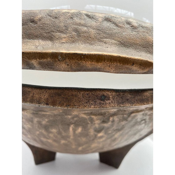 Image 1 of Mid Century Bronze und Opalin Lampe, Italien 1970er