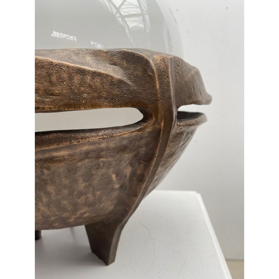 Image 1 of Mid Century Bronze und Opalin Lampe, Italien 1970er