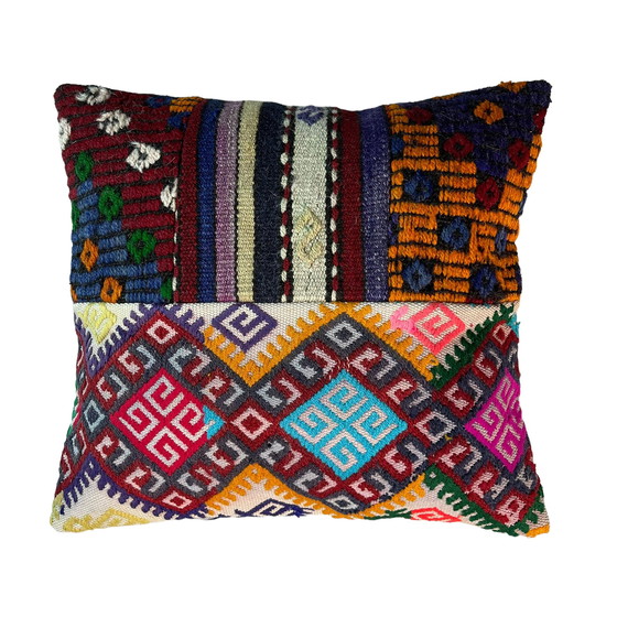 Image 1 of Vintage Turkish Kilim Patchwork Kissenbezug , 45 x 45 cm
