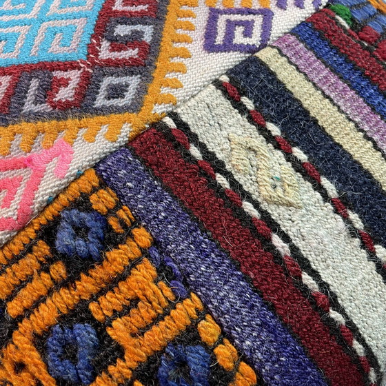 Image 1 of Vintage Turkish Kilim Patchwork Kissenbezug , 45 x 45 cm