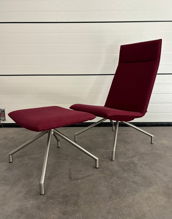 Image 1 of Arco Lounge Sessel Bordeaux Rot Stoff Wolle