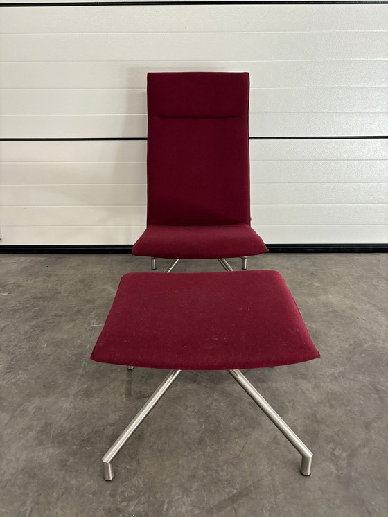 Image 1 of Arco Lounge Sessel Bordeaux Rot Stoff Wolle