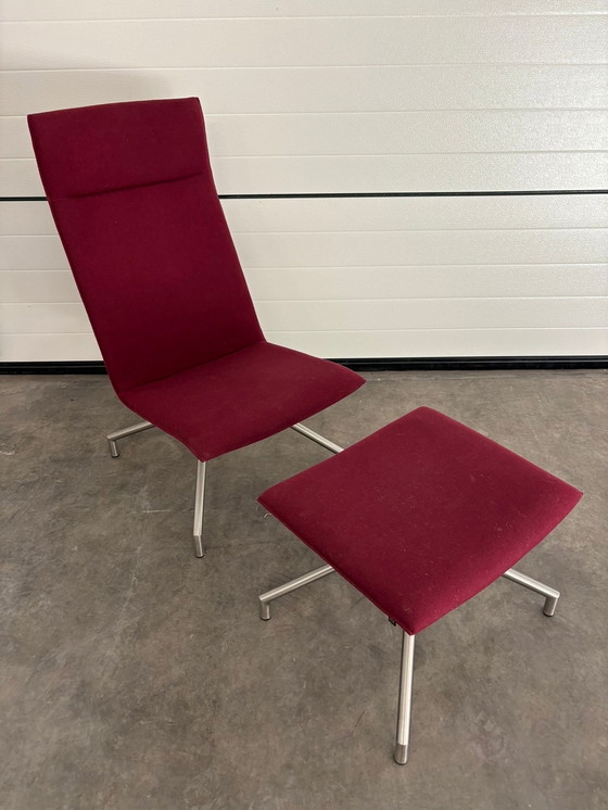 Image 1 of Arco Lounge Sessel Bordeaux Rot Stoff Wolle