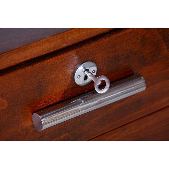 Image 1 of Alter Bauhaus-Schreibtisch aus Buche und Chromstahl von Robert Slezak für Slezak Factories, Tschechoslowakei 1930