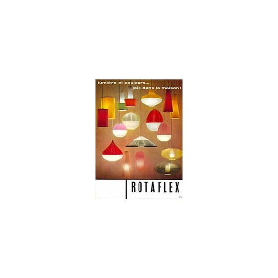 Image 1 of Blaue und weiße Pendelleuchte von Rotaflex für A.R.P, 1950er Jahre