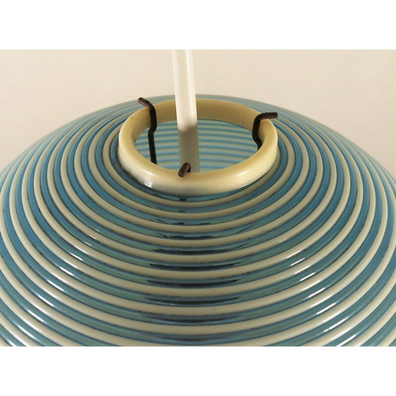 Image 1 of Blaue und weiße Pendelleuchte von Rotaflex für A.R.P, 1950er Jahre