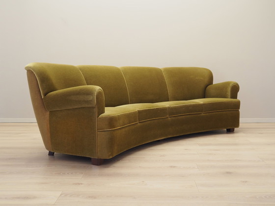 Image 1 of Grünes Velours-Sofa, Dänisches Design, 1960er Jahre, Produktion: Dänemark