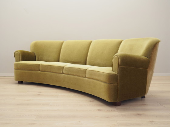 Image 1 of Grünes Velours-Sofa, Dänisches Design, 1960er Jahre, Produktion: Dänemark